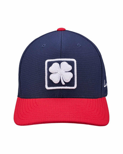 Black Clover Unisex Adjustable Red and Navy Hat with Embroidered Clover Logo