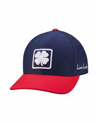 Black Clover Unisex Adjustable Red and Navy Hat with Embroidered Clover Logo