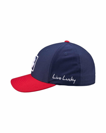 Black Clover Unisex Adjustable Red and Navy Hat with Embroidered Clover Logo