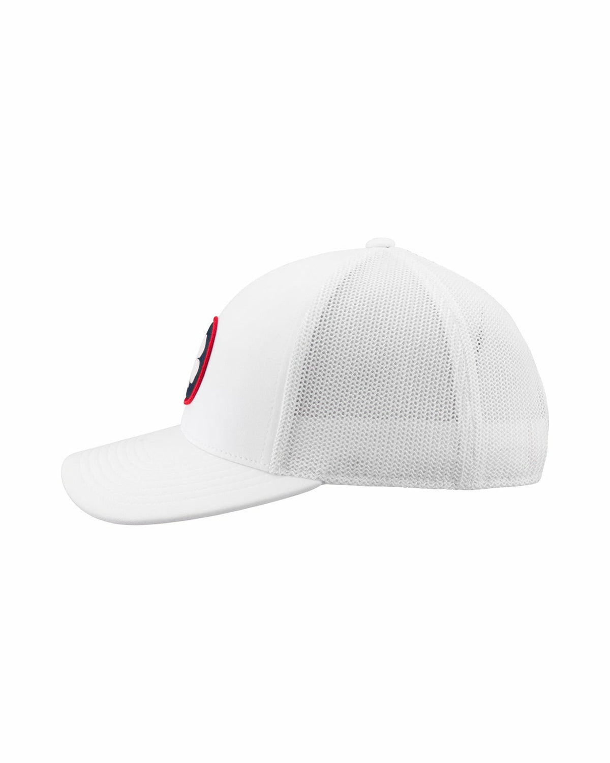 Black Clover White Mesh Golf Hat with Patriotic Clover Logo