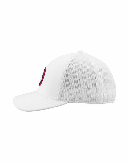 Black Clover White Mesh Golf Hat with Patriotic Clover Logo