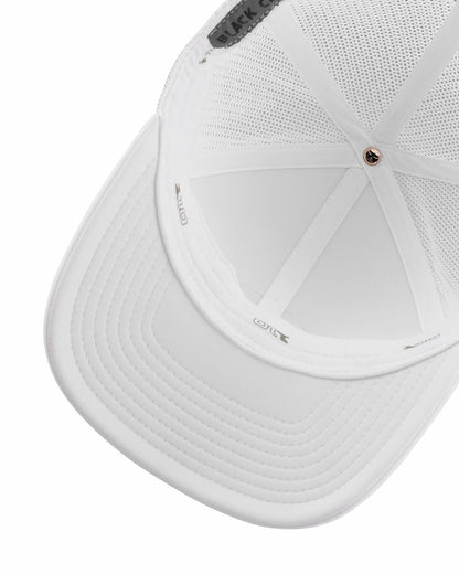 Black Clover White Mesh Golf Hat with Patriotic Clover Logo