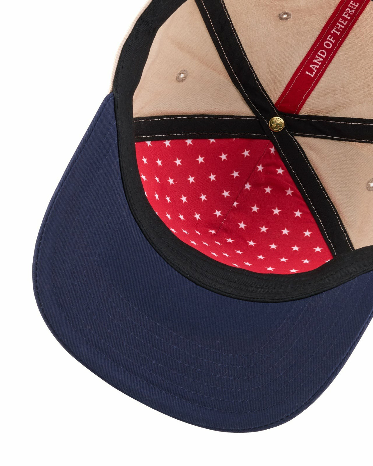 Black Clover Unisex Adjustable Navy and Tan USA Flag Patriotic Hat