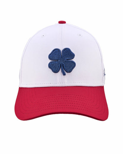 Black Clover Red, White, and Blue Premium Clover Hat for Golf and Lifestyle