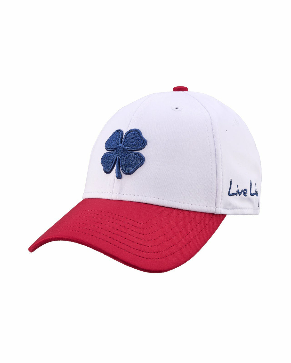 Black Clover Red, White, and Blue Premium Clover Hat for Golf and Lifestyle