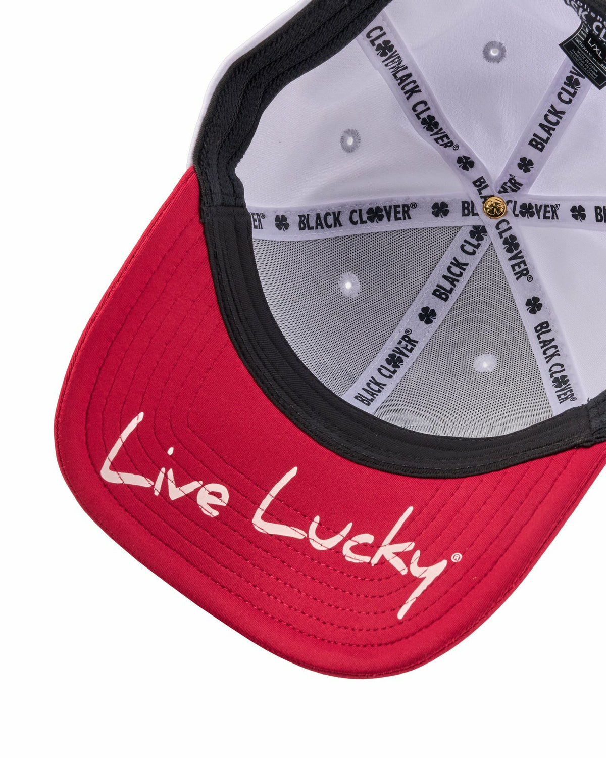 Black Clover Red, White, and Blue Premium Clover Hat for Golf and Lifestyle