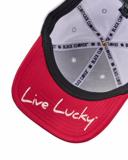 Black Clover Red, White, and Blue Premium Clover Hat for Golf and Lifestyle