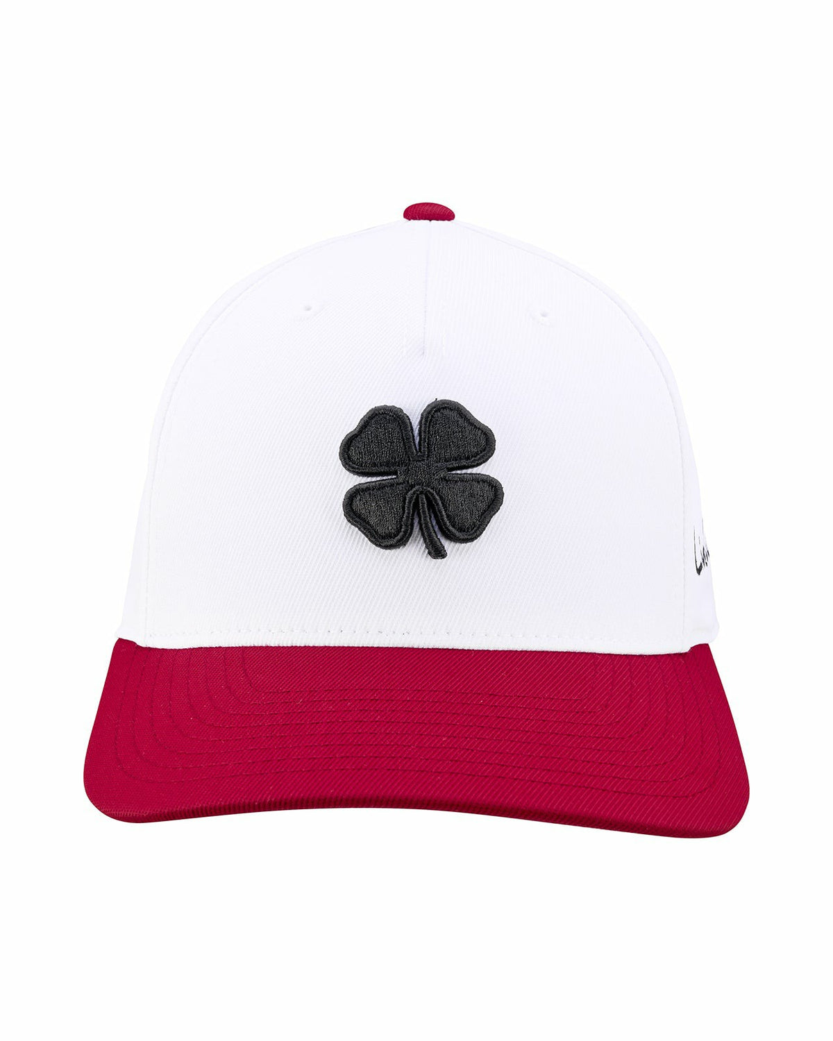 Black Clover Athletic Unisex White Snapback with Clover Patch for Golf and Lifestyle
