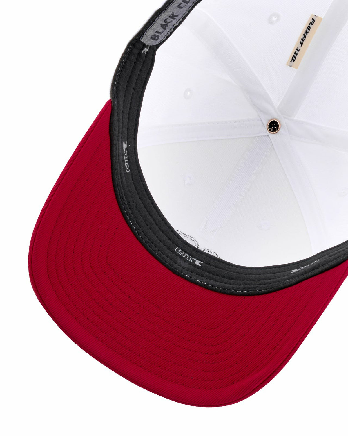 Black Clover Athletic Unisex White Snapback with Clover Patch for Golf and Lifestyle