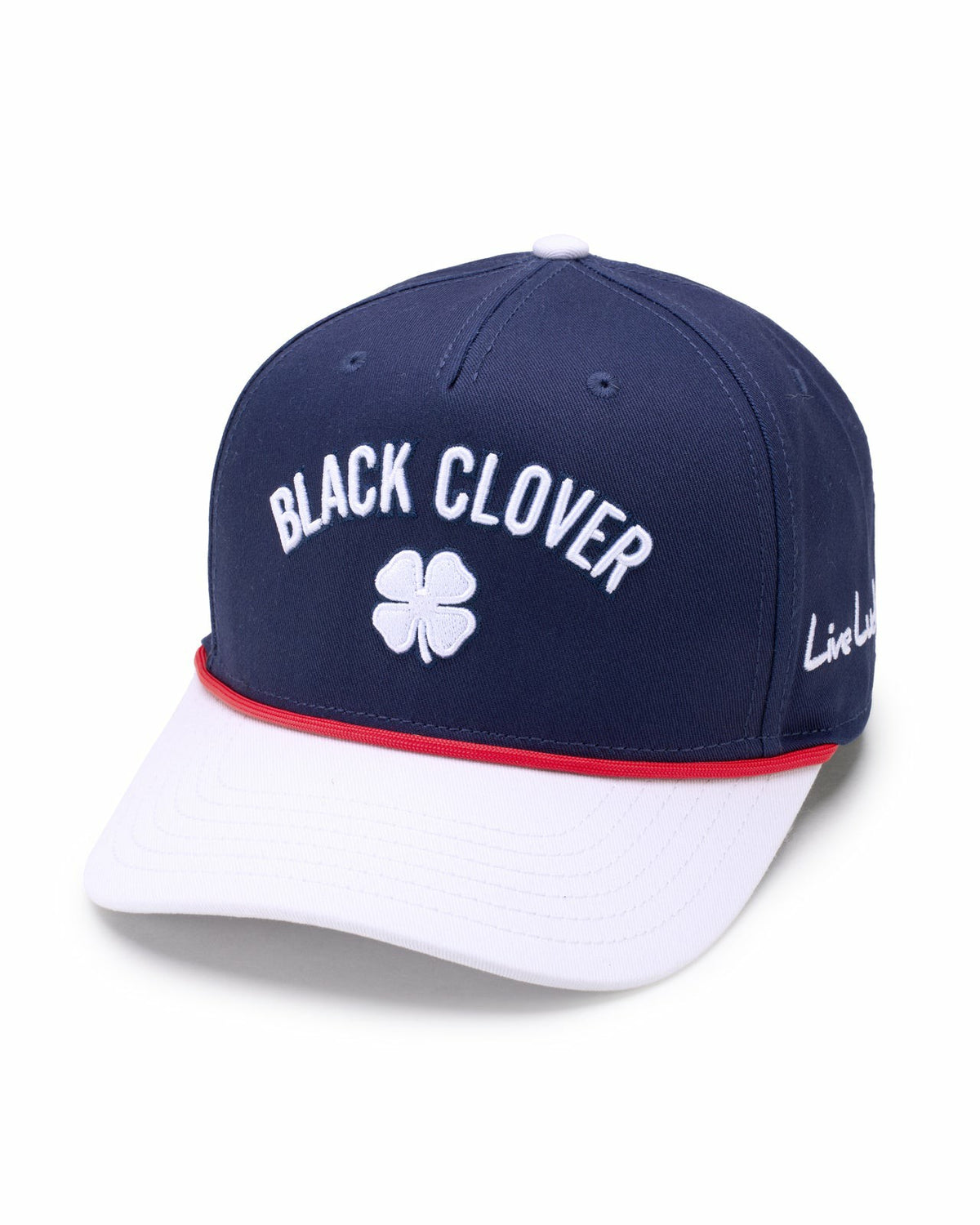 Black Clover Vintage-Inspired Patriotic Navy Hat with White Brim