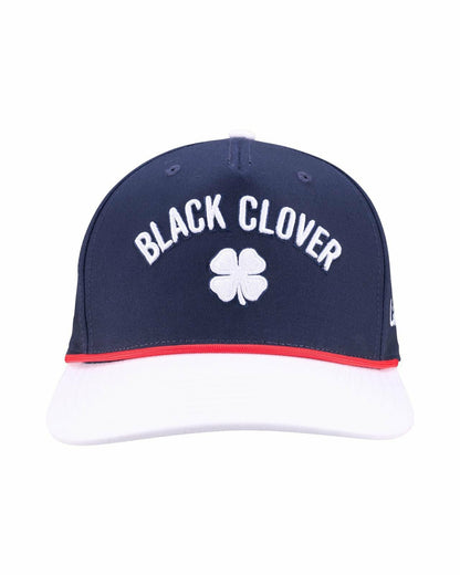 Black Clover Vintage-Inspired Patriotic Navy Hat with White Brim