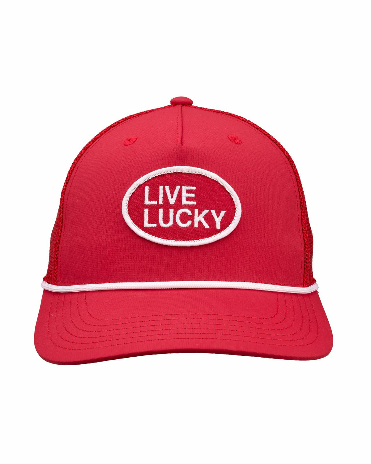 Black Clover Vintage Red Trucker Hat with Live Lucky Logo