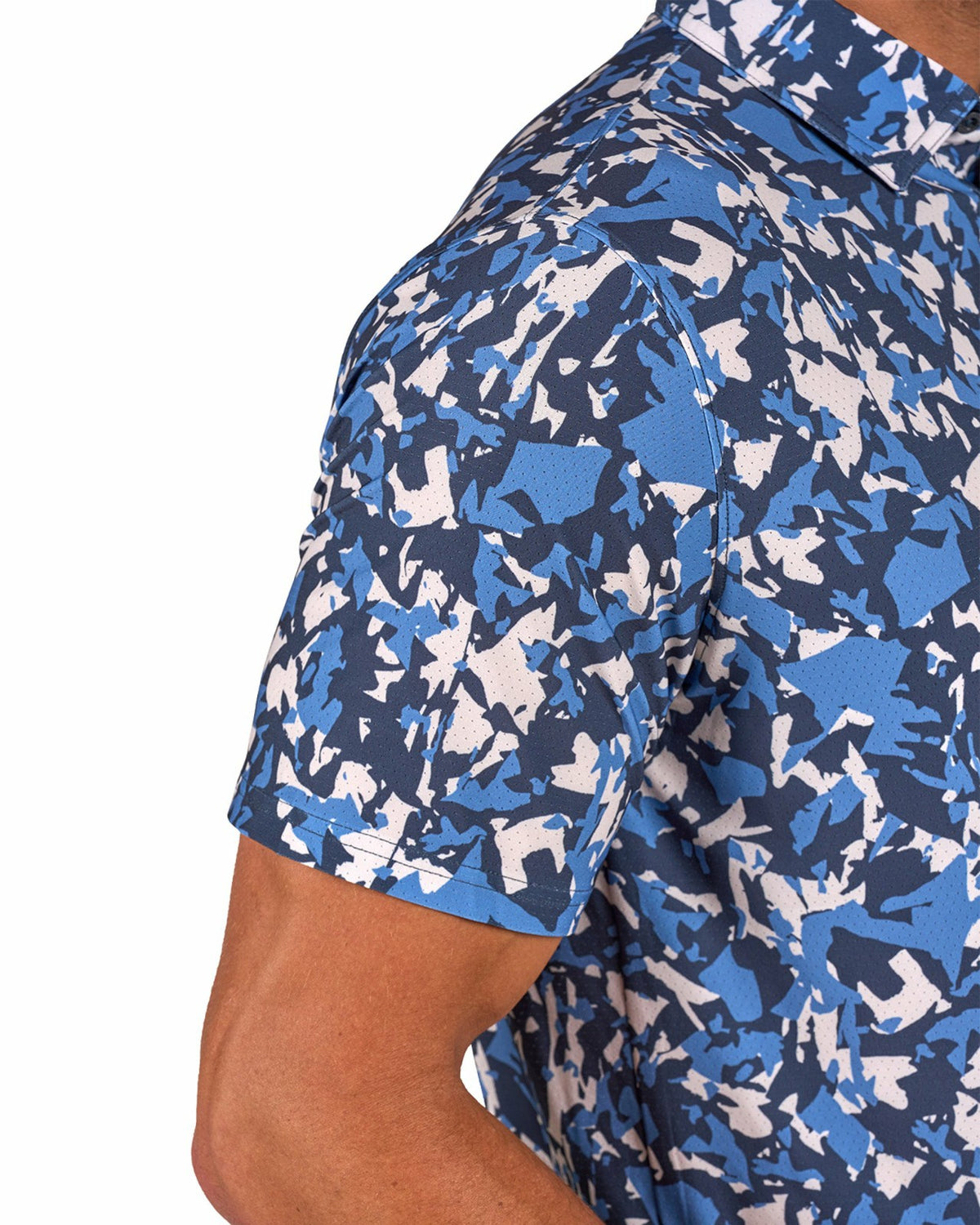 Black Clover Modern Black and Blue Camo Patterned Golf or Business Polo