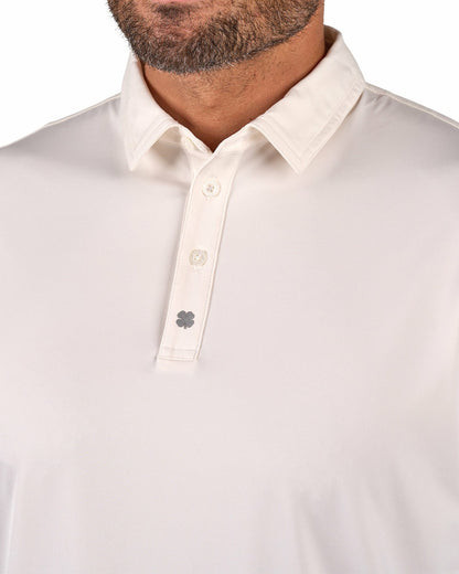Black Clover Men's White Soft Performance Polo for Golf or Business
