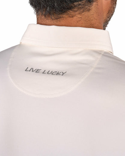 Black Clover Men's White Soft Performance Polo for Golf or Business