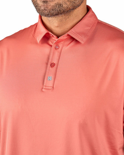 Black Clover Men's Red Soft Performance Polo for Golf or Business