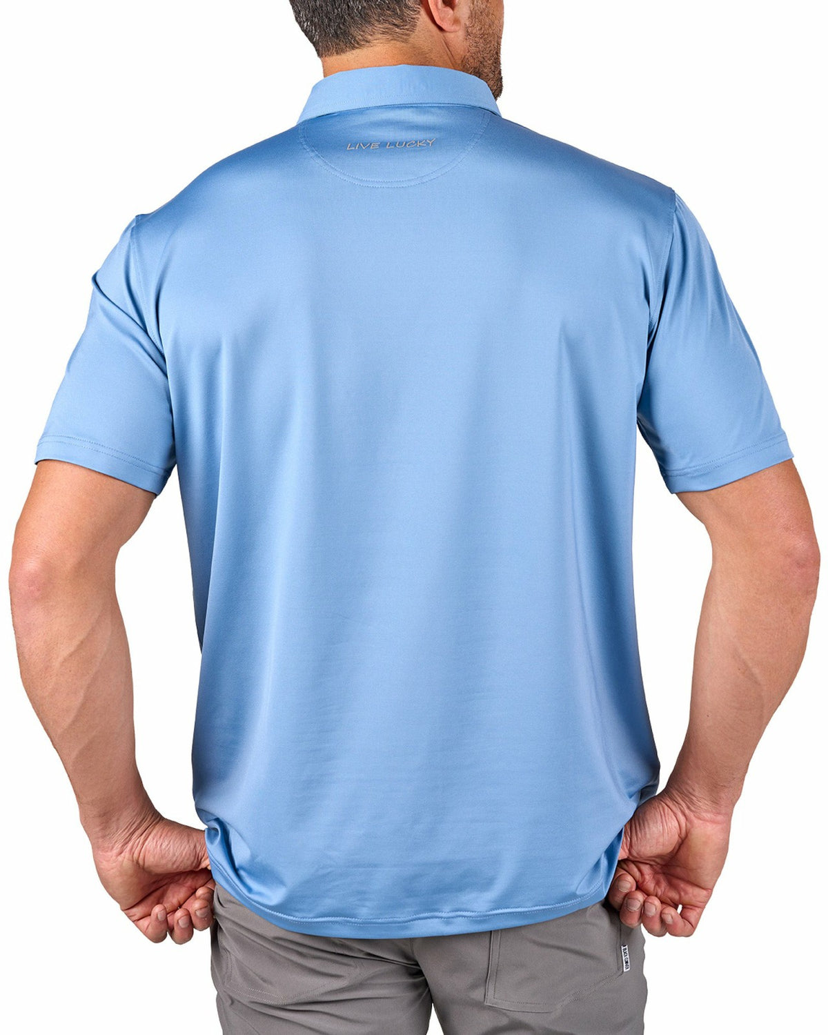 Black Clover Men's Blue Soft Performance Polo for Golf or Business