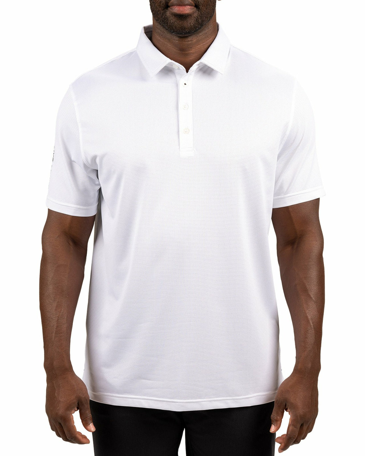 Black Clover Men's Sustainable White Polo for Golf & Business