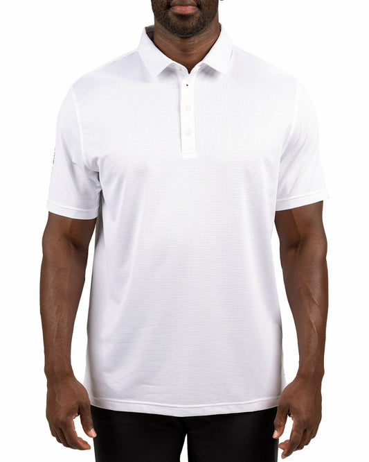 Black Clover Men's Sustainable White Polo for Golf & Business