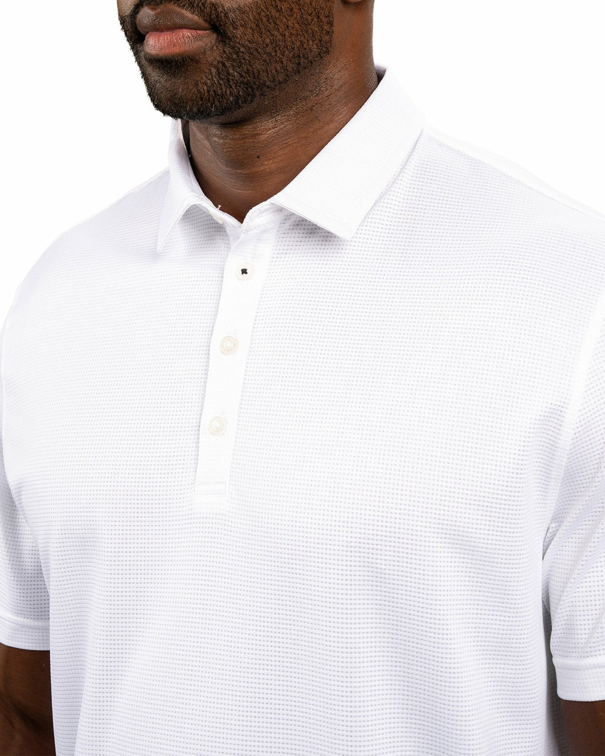 Black Clover Men's Sustainable White Polo for Golf & Business