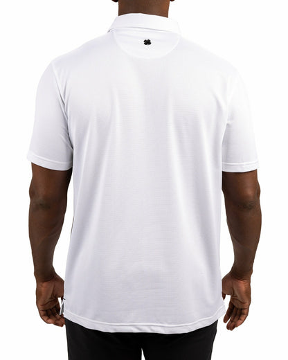 Black Clover Men's Sustainable White Polo for Golf & Business