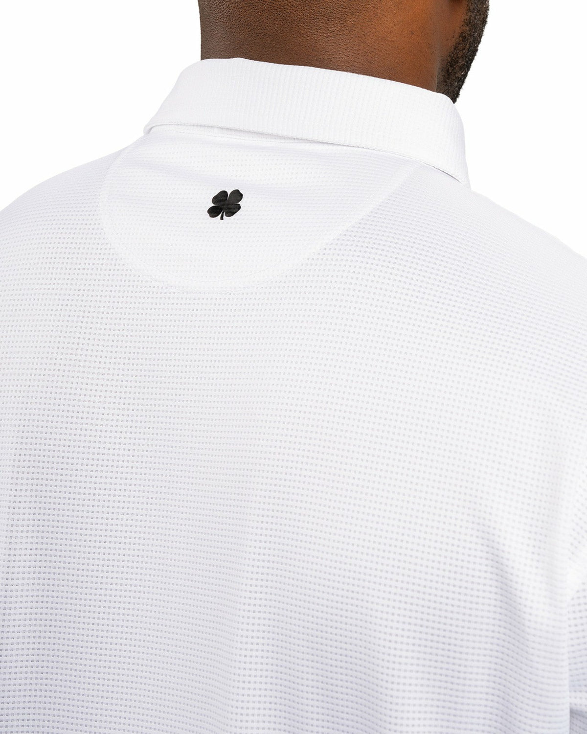 Black Clover Men's Sustainable White Polo for Golf & Business