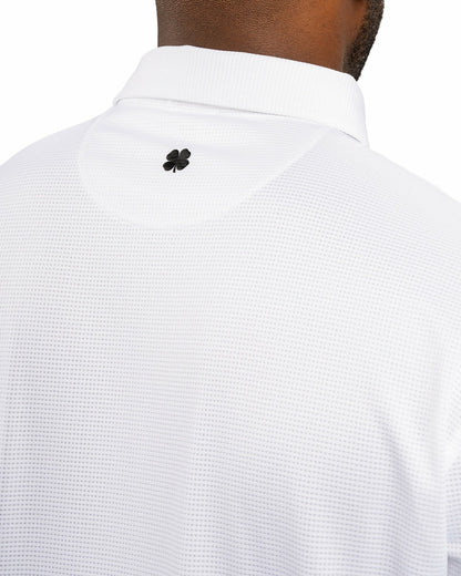 Black Clover Men's Sustainable White Polo for Golf & Business
