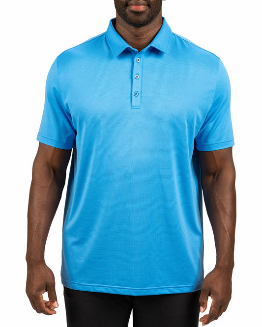Black Clover Men's Sustainable Blue Polo for Golf & Business