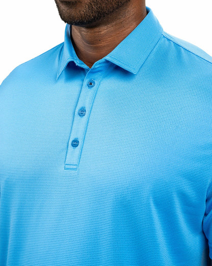 Black Clover Men's Sustainable Blue Polo for Golf & Business