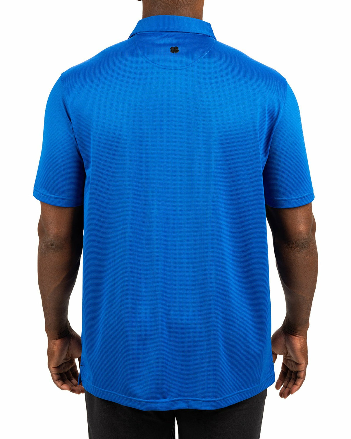 Black Clover Men’s Recycled Blue Polo with Stretch for Golf and Office Wear