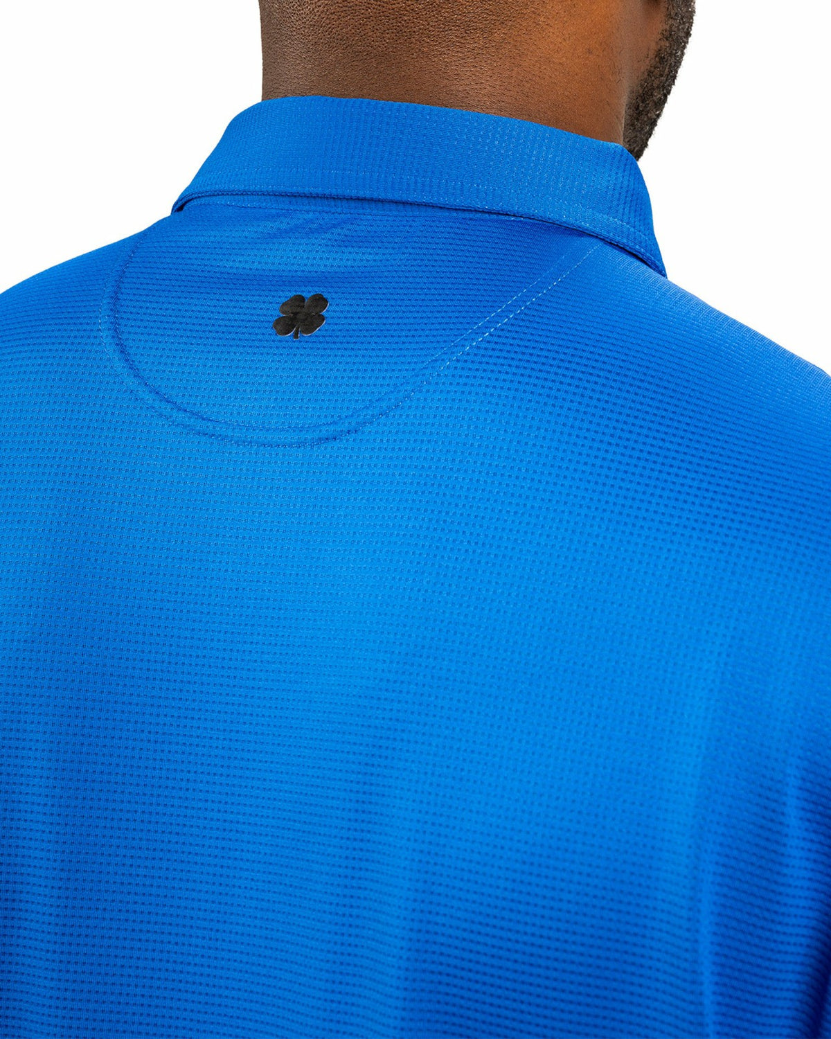 Black Clover Men’s Recycled Blue Polo with Stretch for Golf and Office Wear
