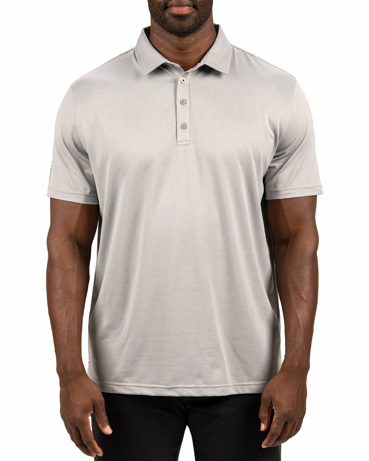 Black Clover Men's Sustainable Stretch Polo in Light Grey for Golf and Work