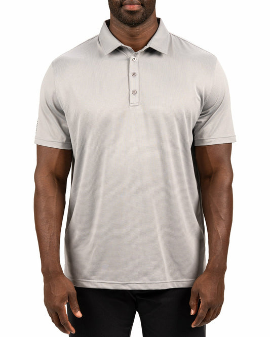 Black Clover Men's Sustainable Stretch Polo in Light Grey for Golf and Work