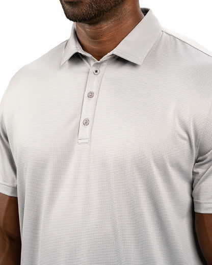 Black Clover Men's Sustainable Stretch Polo in Light Grey for Golf and Work