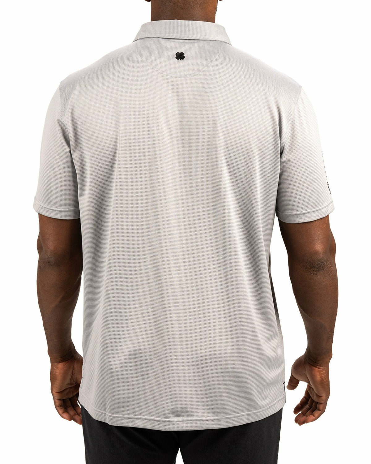 Black Clover Men's Sustainable Stretch Polo in Light Grey for Golf and Work