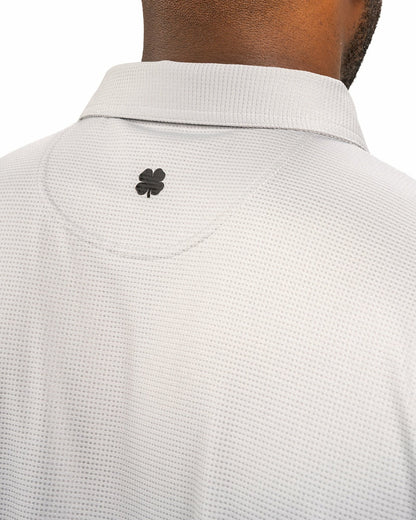 Black Clover Men's Sustainable Stretch Polo in Light Grey for Golf and Work