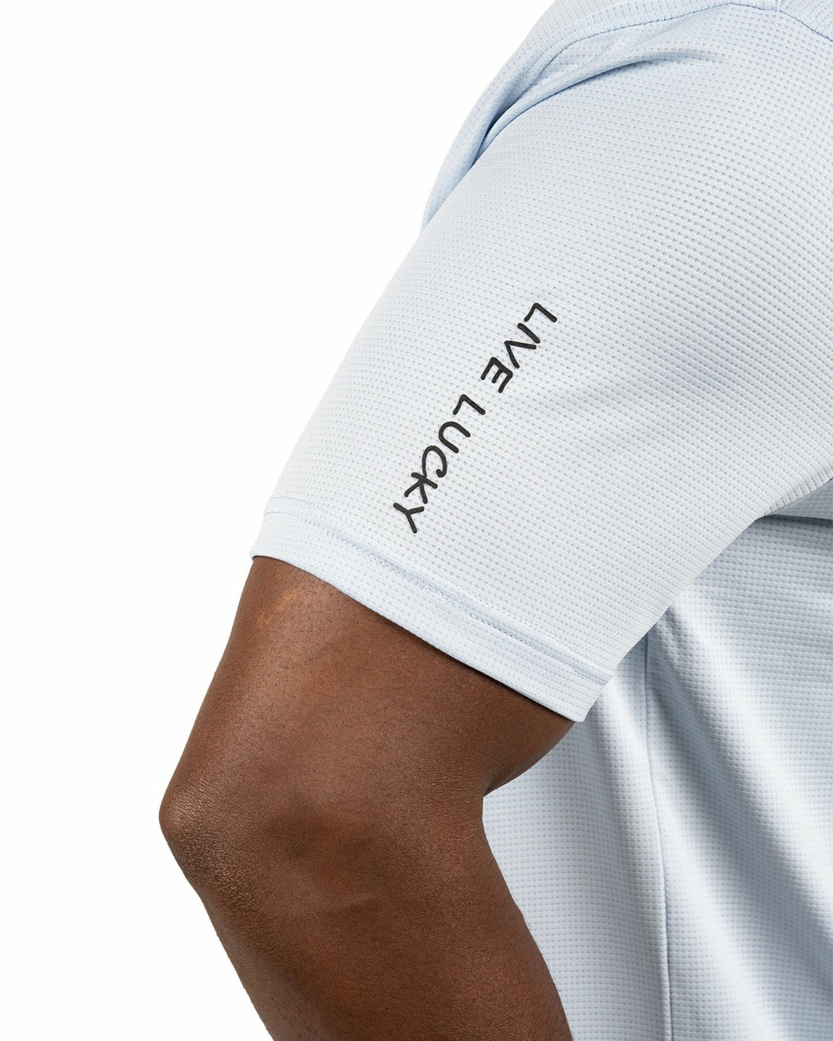 Black Clover Men’s Light Blue Recycled‑Poly 4‑Way Stretch Polo for Golf & Office