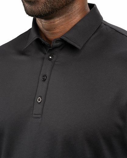 Black Clover Men's Sustainable Black Polo for Golf & Business