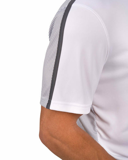 Black Clover Men's White and Black Polka Dot Polo for Golf or Business