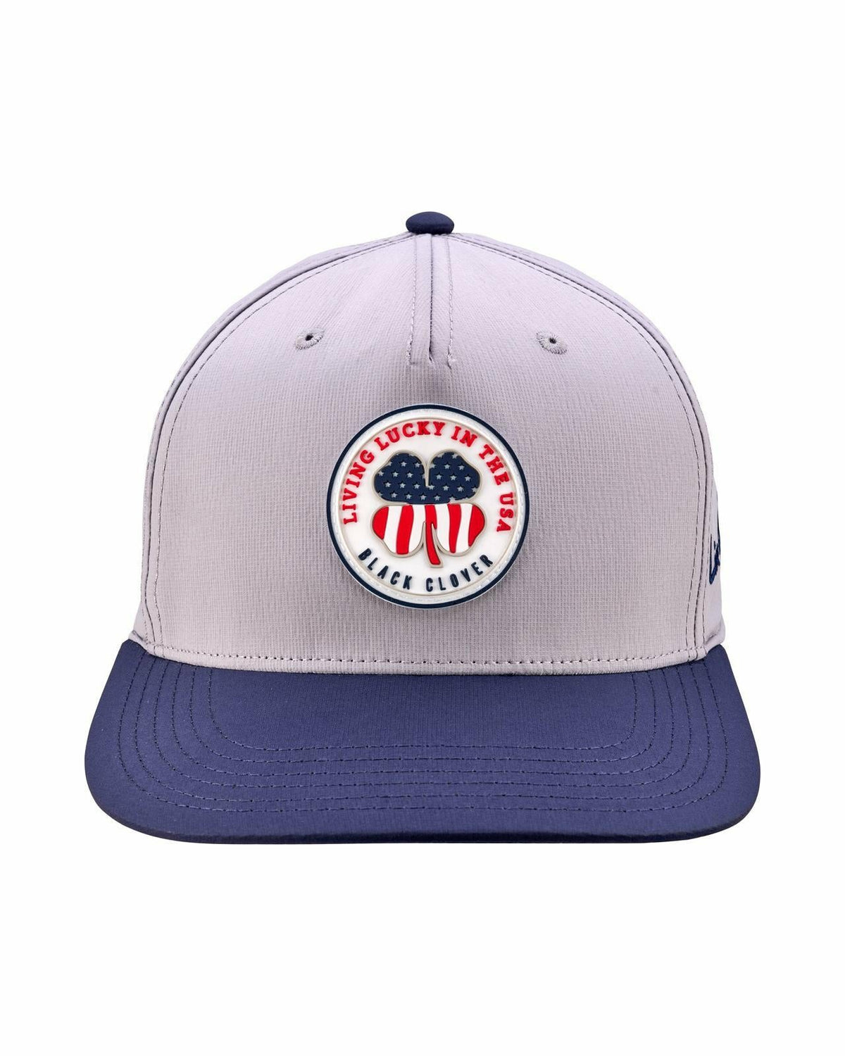 Black Clover Unisex Adjustable Grey and Navy USA Flag Patriotic Hat