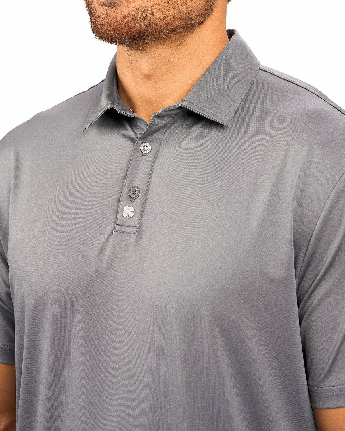 Black Clover Performance Men's Charcoal Grey Polo