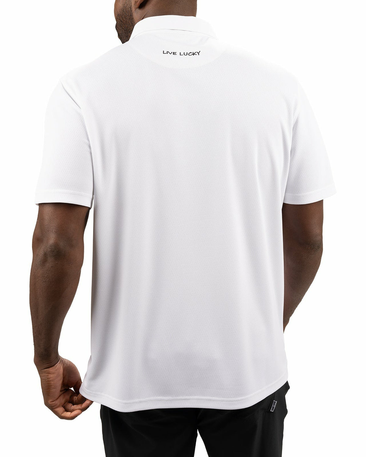 Black Clover Stylish Solid White Jacquard Golf or Business Polo