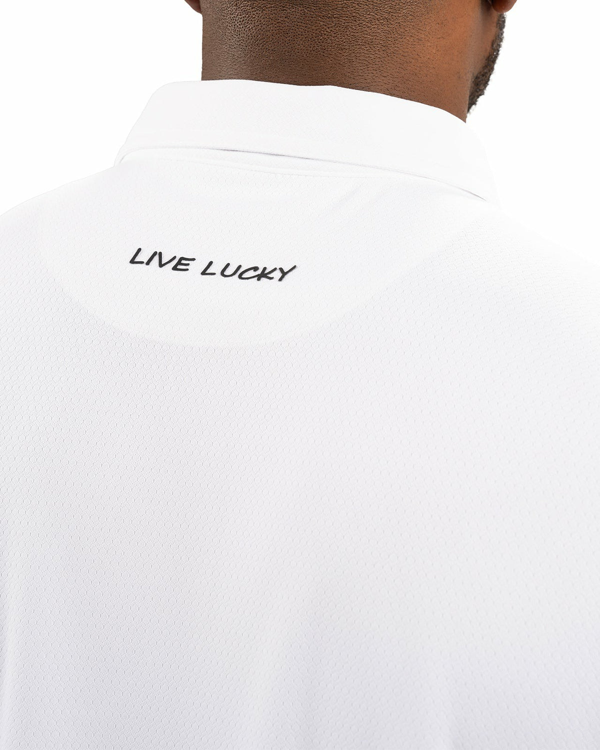 Black Clover Stylish Solid White Jacquard Golf or Business Polo