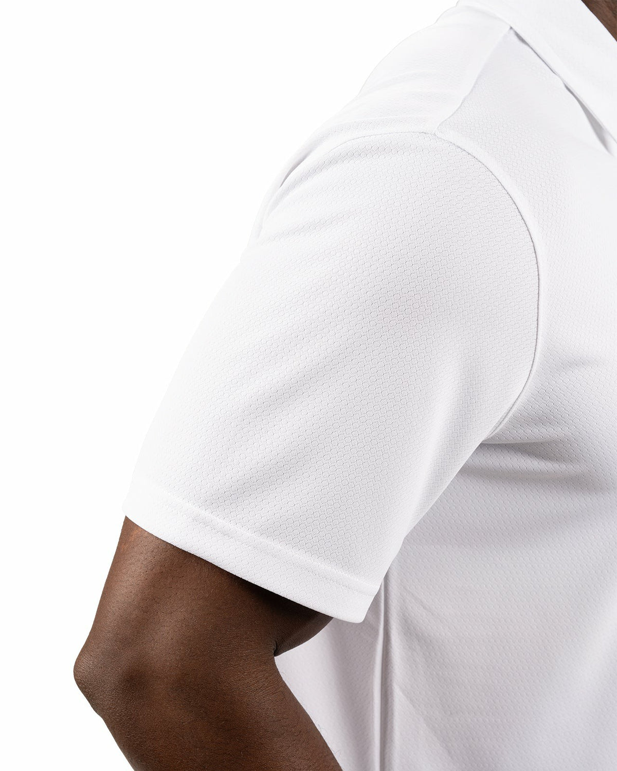 Black Clover Stylish Solid White Jacquard Golf or Business Polo