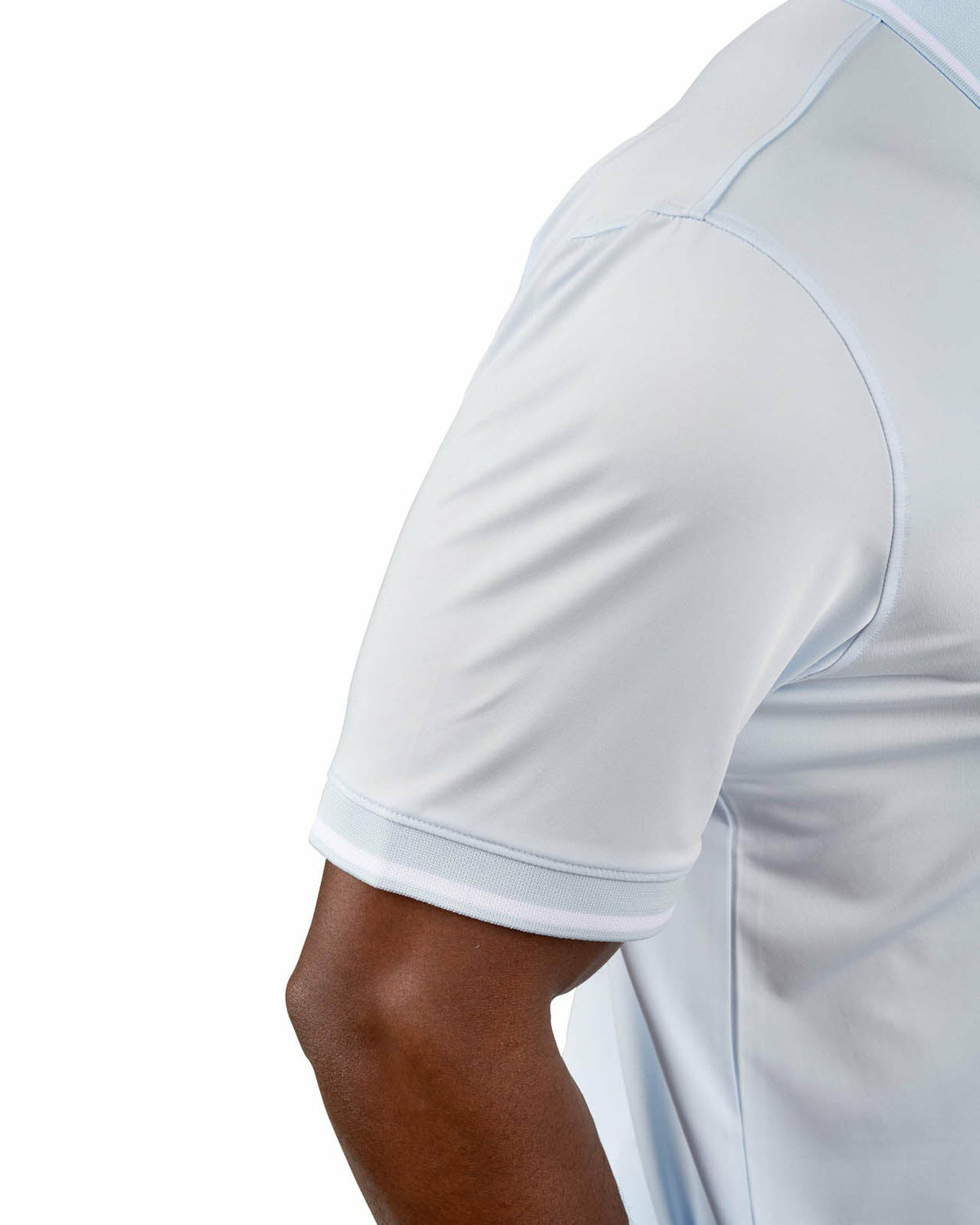 Black Clover Men's Soft Light Blue Polo with No Curl Knit Collar and Cuffs