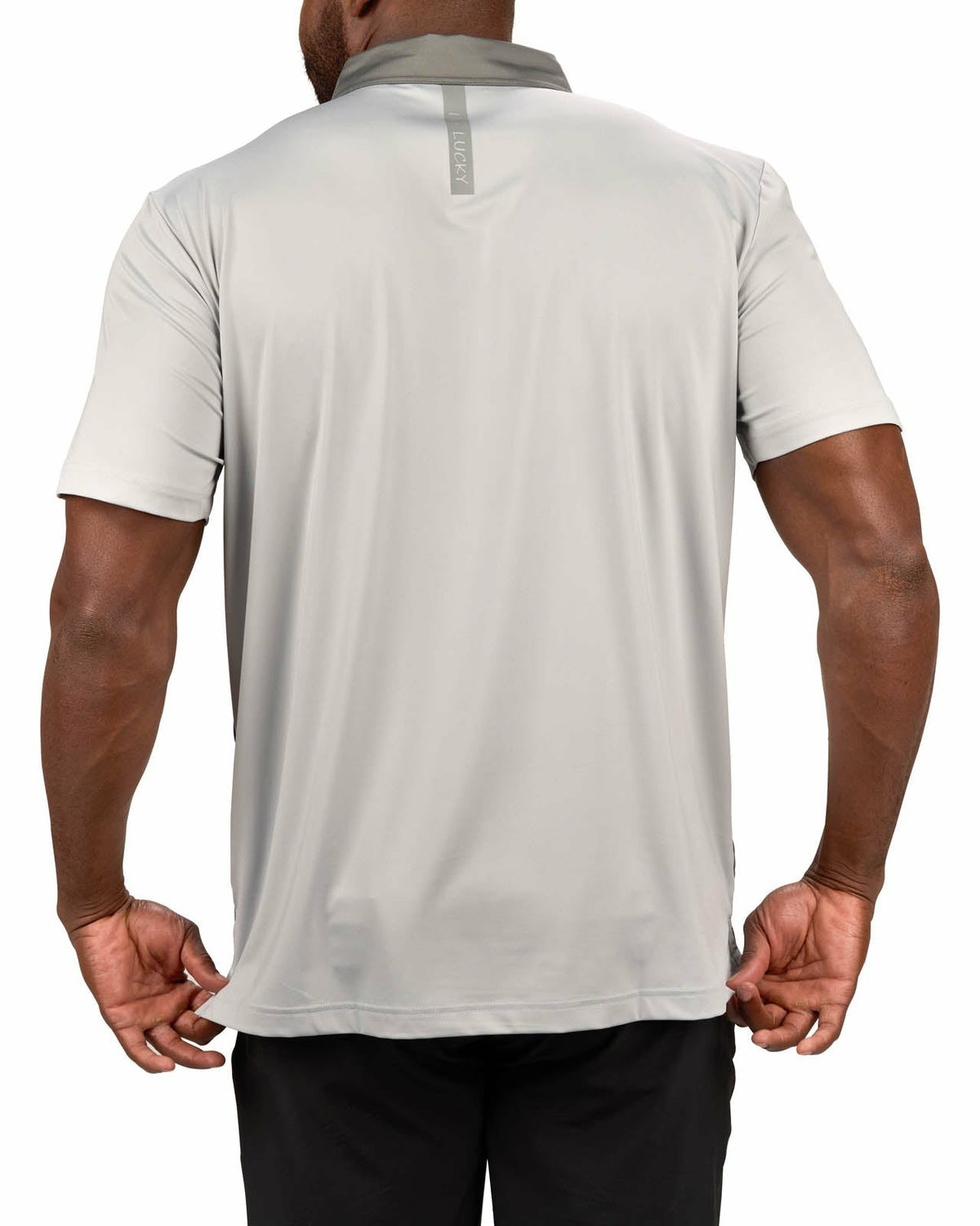 Black Clover Men's Charcoal and Light Grey Contrasting Golf or Business Polo