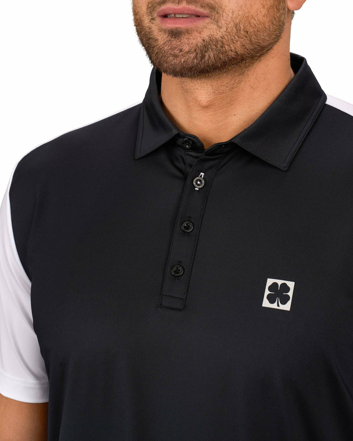 Black Clover Men's Black and White Contrasting Golf or Business Polo