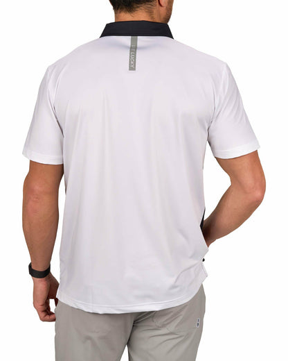 Black Clover Men's Black and White Contrasting Golf or Business Polo