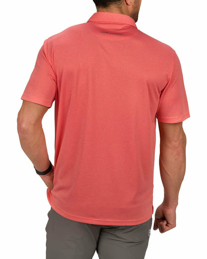Black Clover Men's Soft Orange Coral Textured Golf or Business Polo