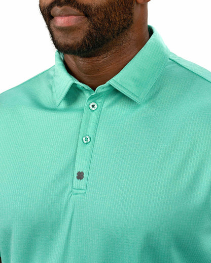 Black Clover Men's Soft Green Textured Golf or Business Polo